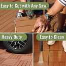 Deck Tiles - Premium WPC Interlocking - CHARCOAL | DECKO (11.8" x 11.8" x 0.8" tile) - (One Piece)