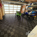 Garage Tile - BLACK - Interlocking PP Flooring - High End Polypropylene | 100% Recyclable | DECKO DURANTE (15.8" x 15.8" x 0.7" tile)