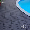 Deck Tiles - Premium WPC Interlocking - CHARCOAL | DECKO (11.8" x 11.8" x 0.8" tile) - (One Piece)