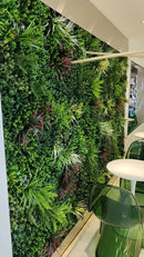 Artificial Plants Green Wall Panel - TROPICAL - 3.3' x 3.3' - | DECKO VERDURE (10.89 sq. feet panel)