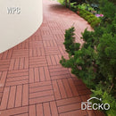 Deck Tiles - Premium WPC Interlocking - BROWN | DECKO (11.8" x 11.8" x 0.8" tile) - (One Piece)
