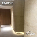 Flexible 3D Stone Wall Panels - GRANDE TRAVERTINO GOLD - Box of 6 panels (47.2" x 23.6") 46.5 sqft coverage | DECKO Flexistone