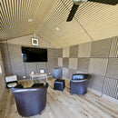Acoustic Sound Dampening Wall Panels - MAPLE Square - box of 5 panels (23.6" x 23.6" x 0.8") 19.5 sq ft total coverage | DECKO SOUNDSCAPE