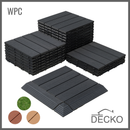 Deck Tiles - Premium WPC Interlocking - CHARCOAL | DECKO (11.8" x 11.8" x 0.8" tile) - (One Piece)