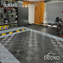 Garage Tile - GREY - Interlocking PP Flooring - High End Polypropylene | 100% Recyclable | DECKO DURANTE (15.8" x 15.8" x 0.7" tile)