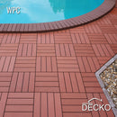 Deck Tiles - Premium WPC Interlocking - BROWN | DECKO (11.8" x 11.8" x 0.8" tile) - (One Piece)