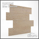 Flexible 3D Stone Wall Panels - BRICO TRAVERTINO - Box of 12 Interlocking Peel-and-Stick Panels 11.63 sqft coverage | DECKO Flexistone