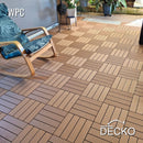 Deck Tiles - Premium WPC Interlocking - TEAK | DECKO (11.8" x 11.8" x 0.8" tile) - (One Piece)