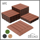 Deck Tiles - Premium WPC Interlocking - BROWN | DECKO (11.8" x 11.8" x 0.8" tile) - (One Piece)