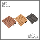 Deck Tile Corner Ramp Edge - for Premium WPC Interlocking Tiles | DECKO (3.1" x 3.1" x 0.8") - (One Piece)
