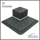 Deck Tiles - GREYSTONE - Interlocking PP Flooring- High End Polypropylene | 100% Recyclable | DECKO Lite (12" x 12" x 0.78" tile)