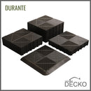 Garage Tile - BLACK - Interlocking PP Flooring - High End Polypropylene | 100% Recyclable | DECKO DURANTE (15.8" x 15.8" x 0.7" tile)