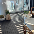 Deck Tiles - Premium WPC Interlocking - CHARCOAL | DECKO (11.8" x 11.8" x 0.8" tile) - (One Piece)