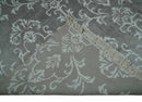 Fine 8x10 Hand Knotted Gray and Ivory Traditional Modern Style Art Art Silk Rug, Living Room Rug