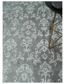 Fine 8x10 Hand Knotted Gray and Ivory Traditional Modern Style Art Art Silk Rug, Living Room Rug