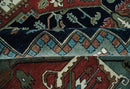 Fine 9x12 Hand Knotted Brown, Black, Blue and Ivory Traditional Wool Area Rug