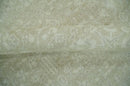 Fine Antique Design Ivory and light Olive Traditional Hand Knotted 8x10 wool area Rug