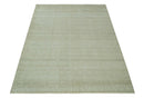 Fine Antique Design Ivory and light Olive Traditional Hand Knotted 8x10 wool area Rug