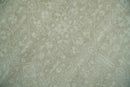 Fine Antique Design Ivory and light Olive Traditional Hand Knotted 8x10 wool area Rug