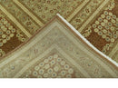 Fine Antique Knotted Traditional Tabriz Brown And Beige Wool Area Rug