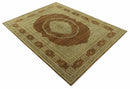 Fine Antique Knotted Traditional Tabriz Brown And Beige Wool Area Rug