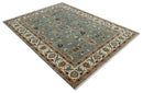 Fine Gray and Ivory Hand knotted Traditional 9x12 wool Area Rug