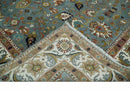 Fine Gray and Ivory Hand knotted Traditional 9x12 wool Area Rug