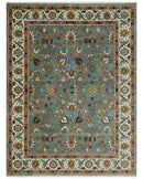 Fine Gray and Ivory Hand knotted Traditional 9x12 wool Area Rug