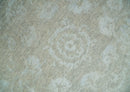 Fine Hand Knotted 8x10 Beige and Ivory Transitional Wool and Bamboo Silk Area Rug
