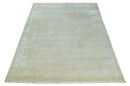 Fine Hand Knotted 8x10 Beige and Ivory Transitional Wool and Bamboo Silk Area Rug