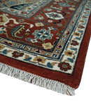 Fine Hand Knotted Brown and Ivory 8x10 and 9x12 Traditional Wool Area Rug