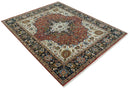 Fine Hand Knotted Brown, Ivory and Black 8x10 and 10x14 Traditional Wool Rug
