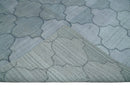 Fine Hand Loomed 8x10 Silver, Gray and Charcoal Modern Geometric Trellis Art Silk Area Rug