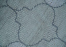 Fine Hand Loomed 8x10 Silver, Gray and Charcoal Modern Geometric Trellis Art Silk Area Rug
