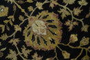 Fine Vintage Style Traditional Black, Olive and Beige Turkish Hand knotted wool Area Rug