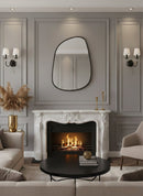 Black Asymmetrical Brass Mirror