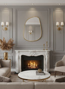 Antique Brass Asymmetrical Mirror - Irregular Brass Wall Mirror