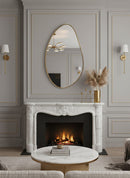 Antique Brass Asymmetrical Mirror - Aesthetic Luxe Wall Mirror