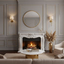 Antique Brass Mirror - Handmade Oval Golden Wall Mirror