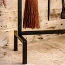4 Piece Black Iron Fireplace Tool Set