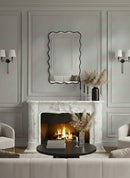 Black Squiggly Mirror - Rectangular Wavy Mirror