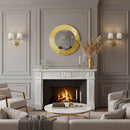Gold Round Wall Mirror - Handmade Brass Bathroom Mirror