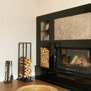 Elevated Black Metal Firewood Rack
