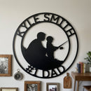Custom Metal Wall Art - Personalized Dad Fishing Sign