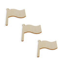3  Flags Unfinished Wooden Shapes Craft Cutouts DIY Unpainted 3D Plaques 4 Inches