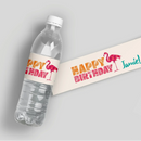 Flamingo Birthday Water Bottle Labels
