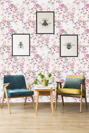 Flamingos with Peonies Wallpaper