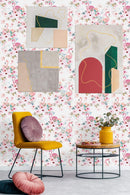 Flamingos with Peonies Wallpaper