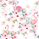 Flamingos with Peonies Wallpaper