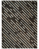Flatweave Hairon Genuine Leather 5x8, 8x10 and 9x12 Brown Tan and Ivory Area Rug